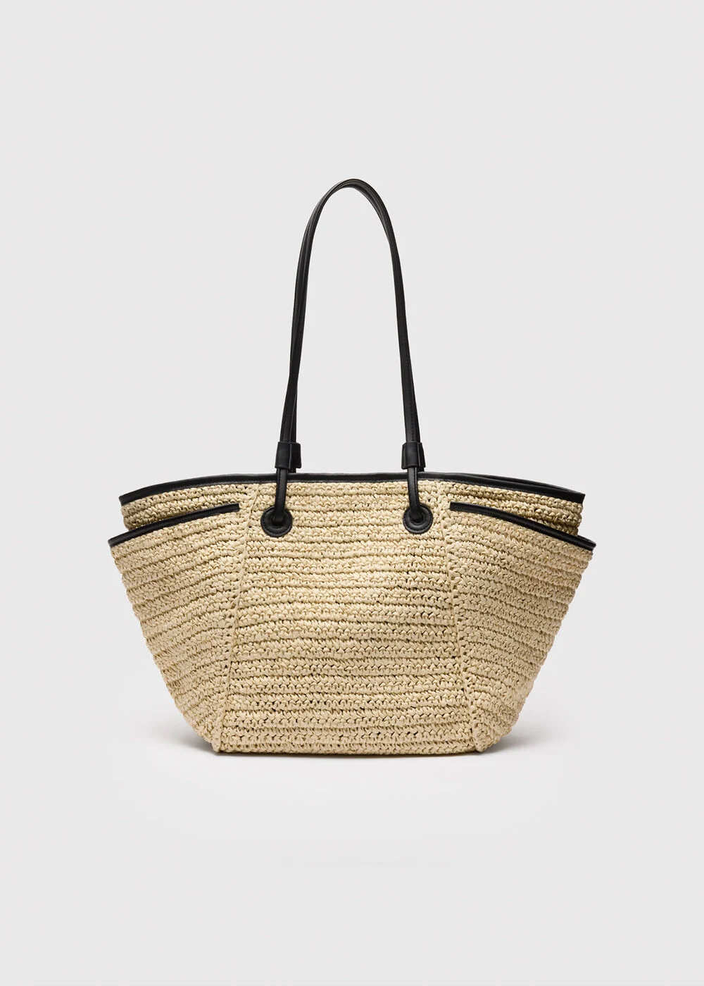 Neutral Zoelle Straw Tote Bag