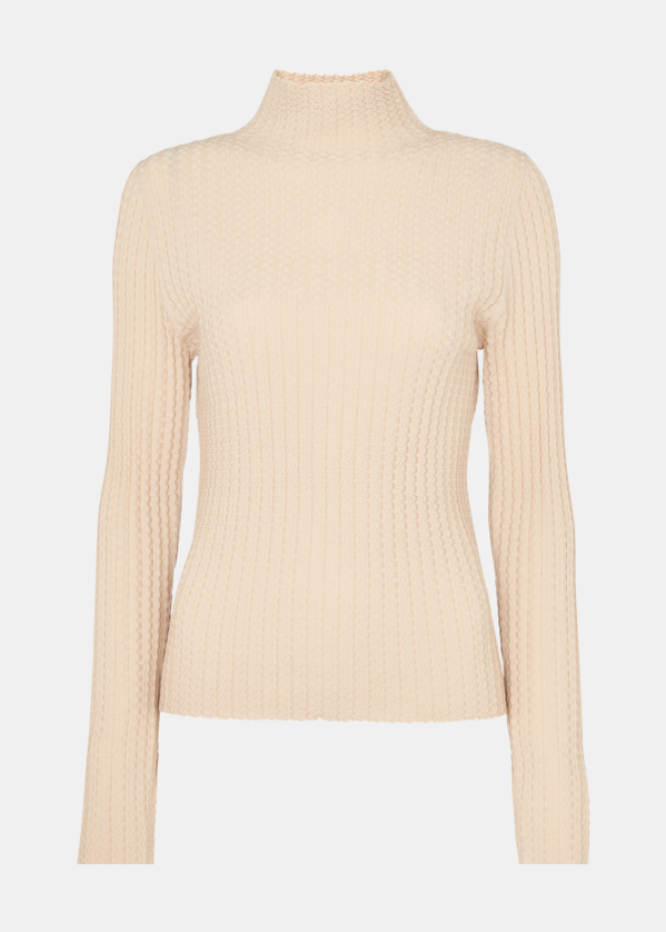 Textured Detail High Neck Knit