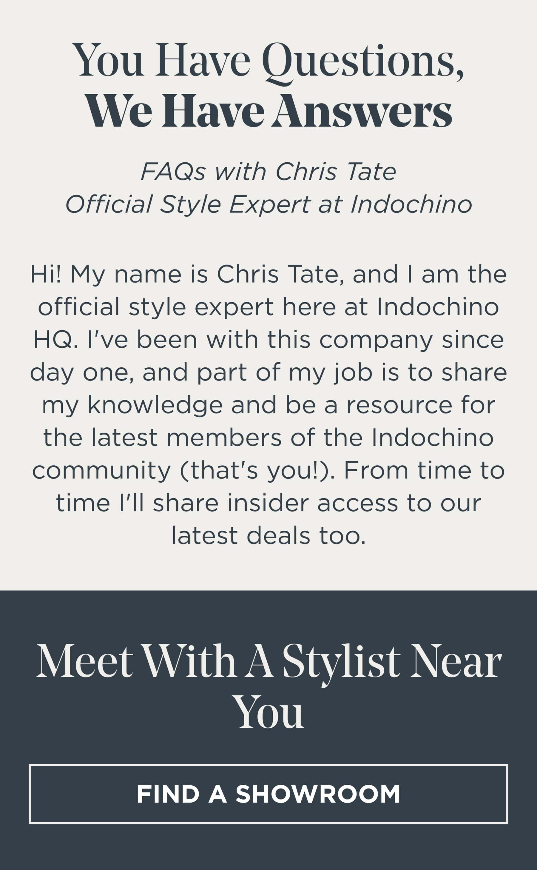 Answers from Chris Tate