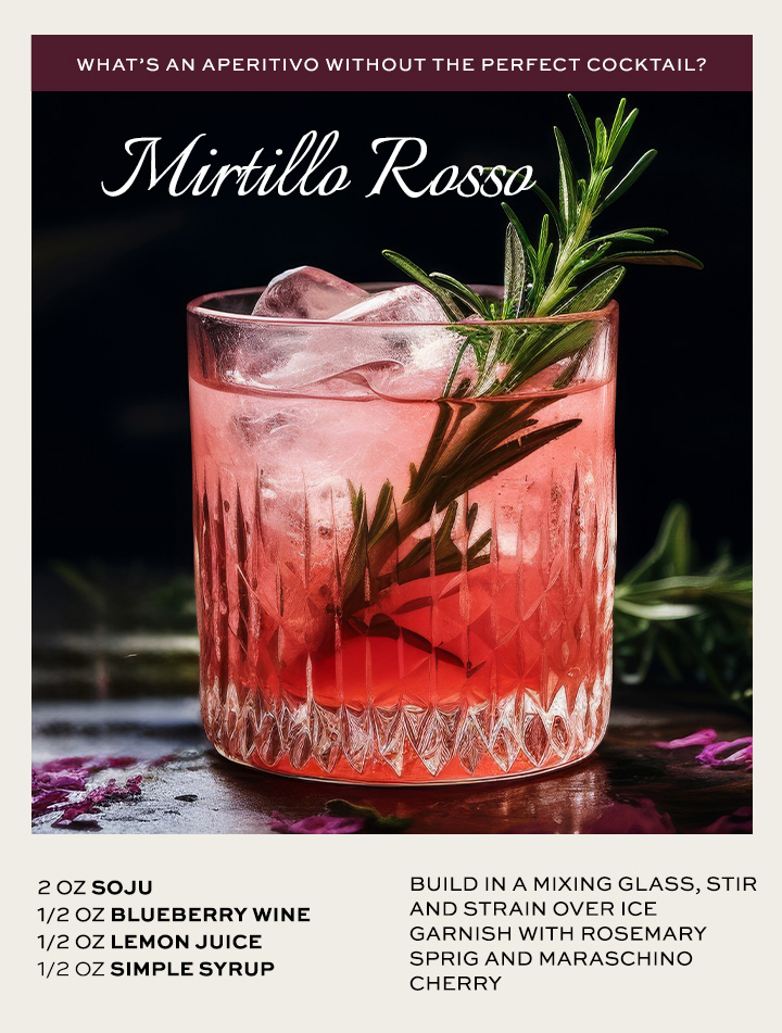 Mirtillo Rosso, the perfect cocktail