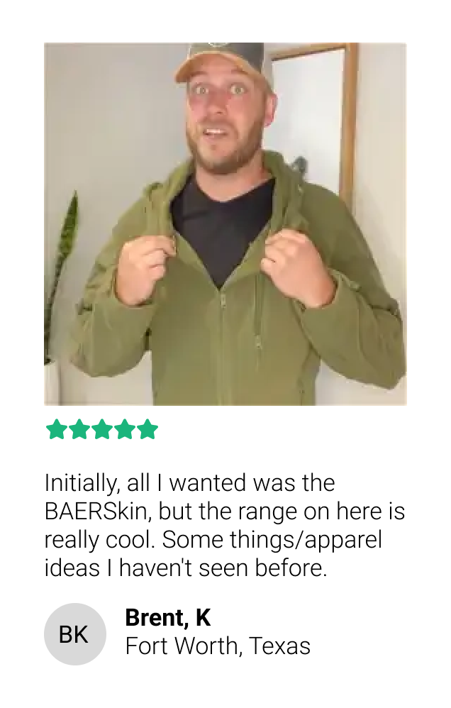 Initially, all I wanted was the BAERSkin, but the range on here is really cool. Some things/apparel ideas I haven't seen before.