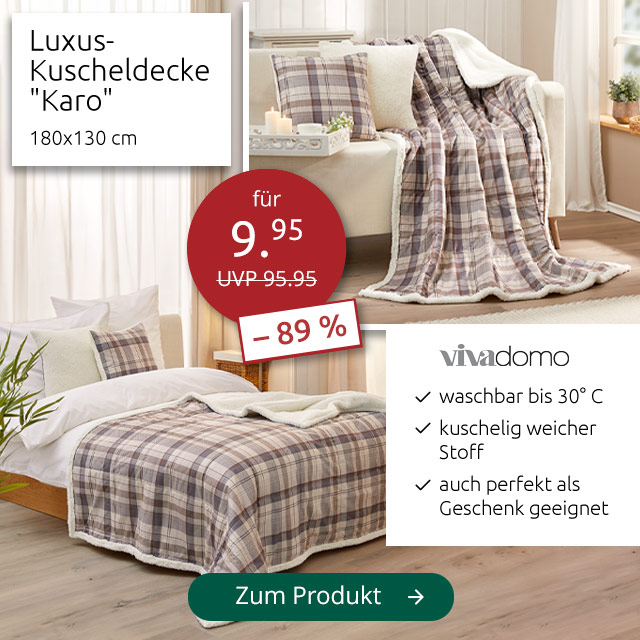 Luxus-Kuscheldecke Karo für 9.95 CHF