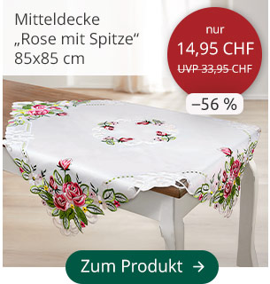 Mitteldecke „Rose mit Spitze“