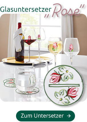 Glasuntersetzer „Rose“