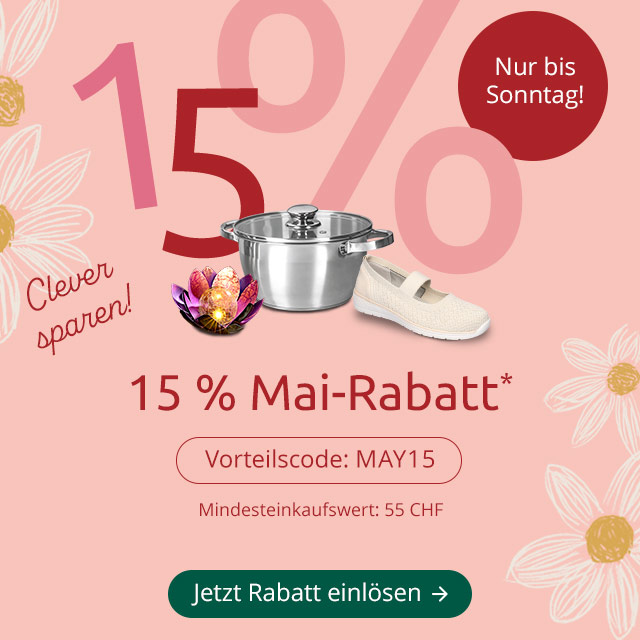 Mai-Rabatt - Jetzt einlösen!