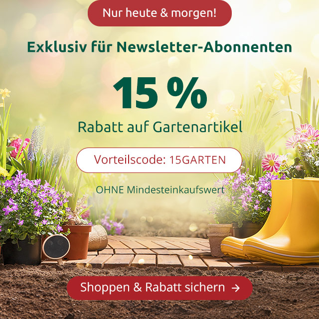 15% auf Gartenartikel