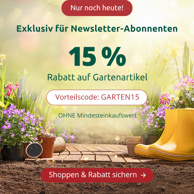 15% auf Gartenartikel