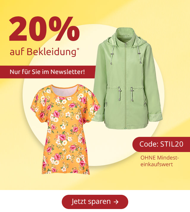 20 Prozent auf Bekleidung