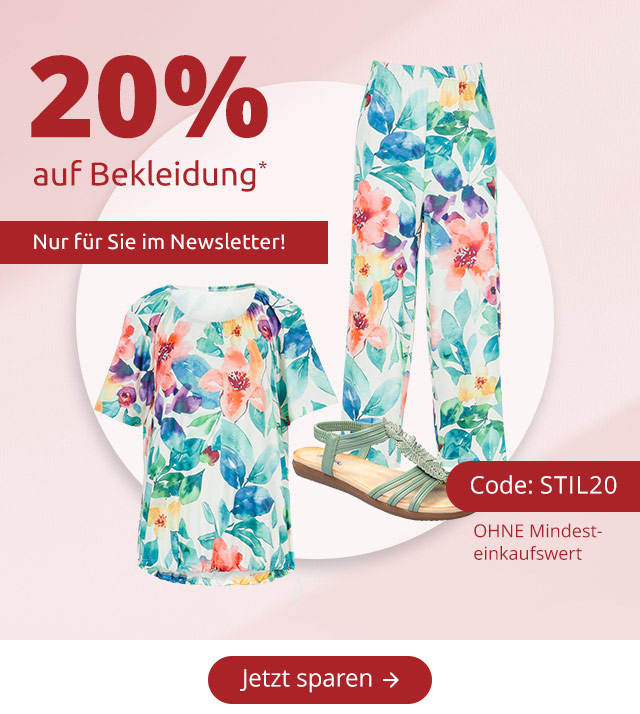 20 Prozent auf Bekleidung