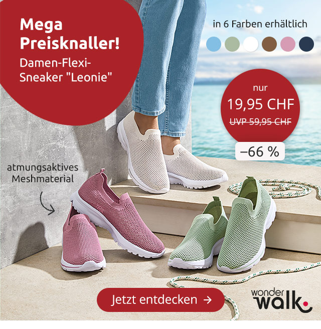 Mega Preisknaller: Damen-Flexi-Sneaker für nur 19,99 €