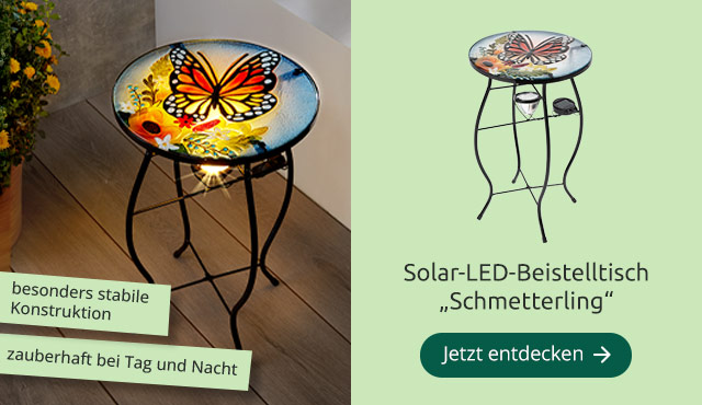 Solar-LED-Beistelltisch „Schmetterling“