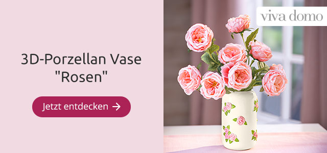 3D-Porzellan-Vase „Rosen“