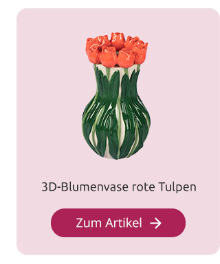 3D-Blumenvase rote Tulpen