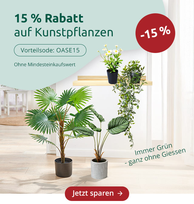 15 Prozent Rabatt auf Kunstpflanzen