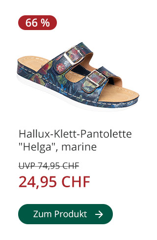 Hallux-Klett-Pantolette „Helga“, marine