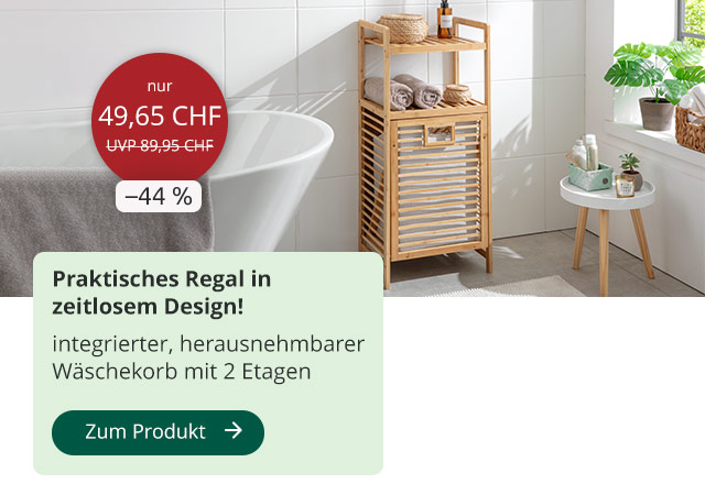 Regal mit Wäschekorb