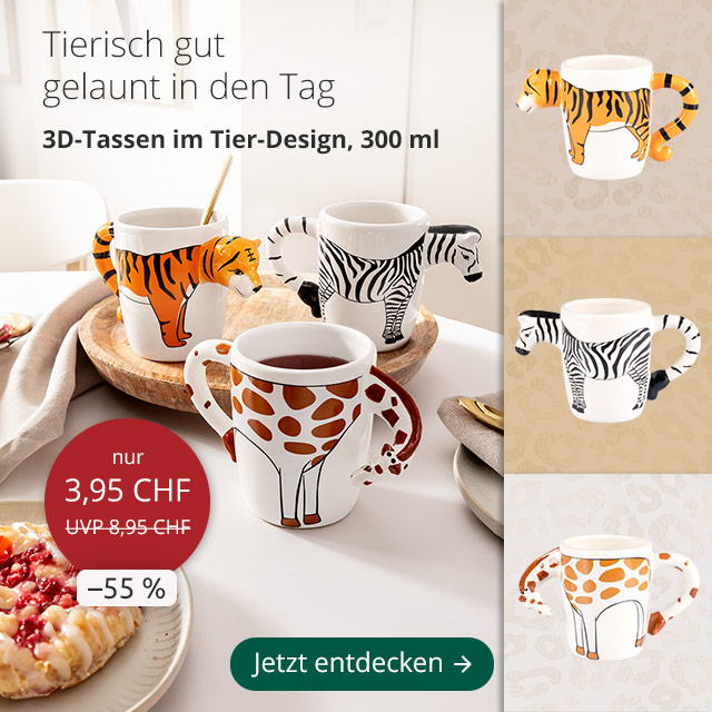 3D-Tassen im Tier-Design