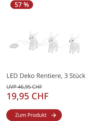 LED Deko Rentiere, 3 Stück