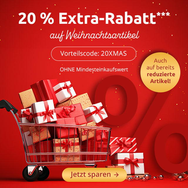 Grosse Weihnachts-Lagerräumung + 20 % Extra-Rabatt***