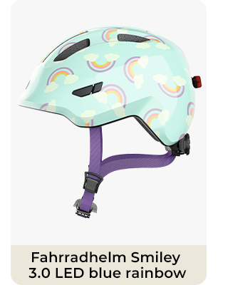 Fahrradhelm Smiley 3.0 LED blue rainbow