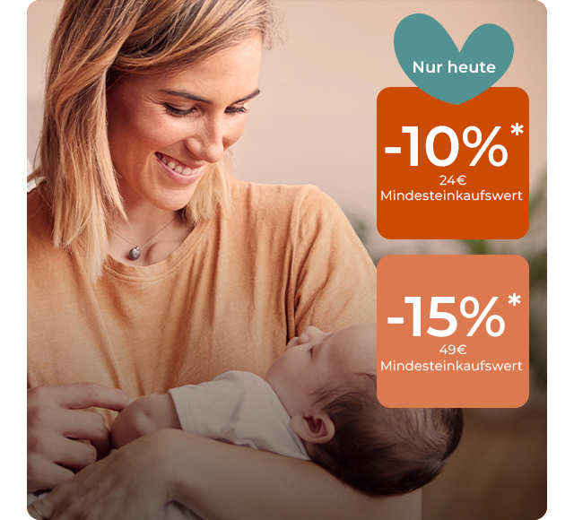 Nur heute: 10% Rabatt* / 24€ Mindesteinkaufswert | 15% Rabatt* 49€ Mindesteinkaufswert 