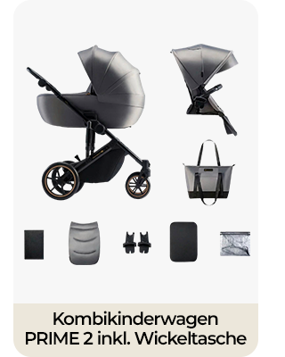 Kinderkraft  Kombikinderwagen PRIME 2 inkl. Wickeltasche shadow grey