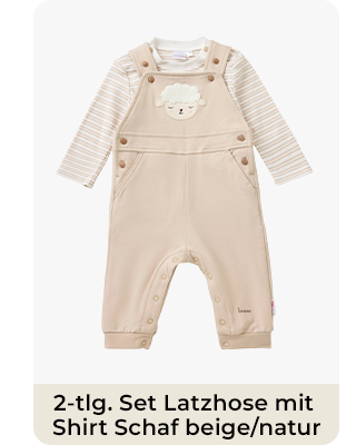 Bornino - Lieblinge  2-tlg. Set Latzhose mit Shirt Schaf beige/natur