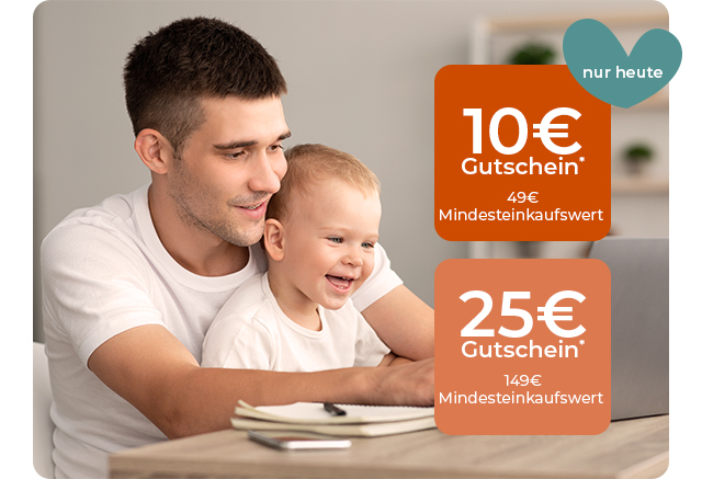 Nur Heute - 10€ Gutschein* ab 49€ Mindesteinkaufswert - 25€ Gutschein* ab 149€  Mindesteinkaufswert