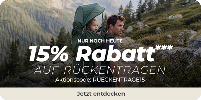 Nur noch heute: 15% Rabatt** auf Rückentragen