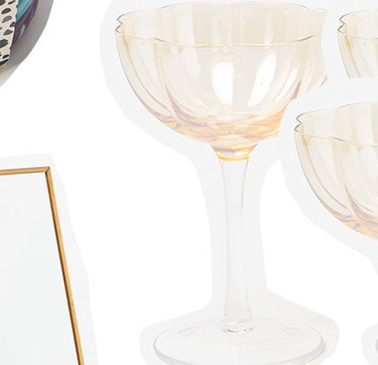 Flower Champagne Saucers Set of Four