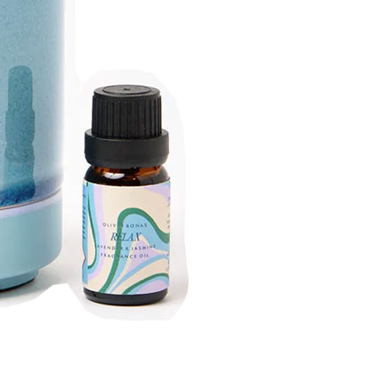 Unwind Blue Ceramic Electric Aroma Diffuser & Fragrance Oil Gift Set