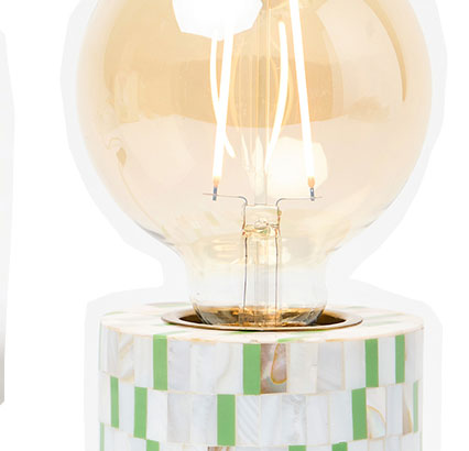 Mother of Pearl Green Resin Desk & Table Lamp