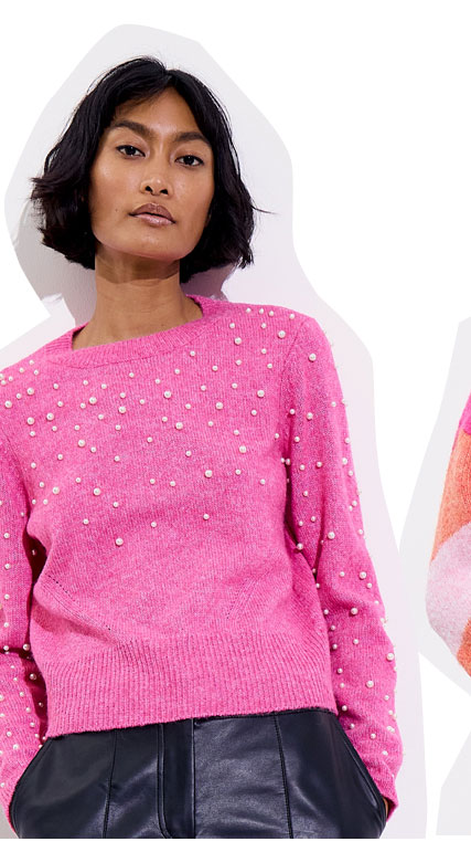 Pink Pearl Knitted Jumper