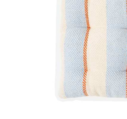 Blue & Orange Stripe Woven Seat Cushion 40x40cm