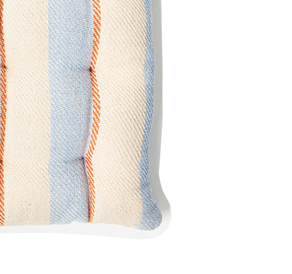 Blue & Orange Stripe Woven Seat Cushion 40x40cm