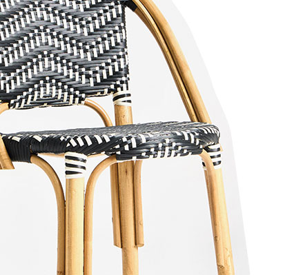 Bistro Black Rattan Bar Stool