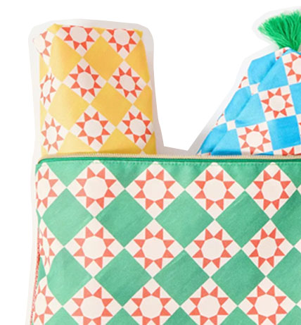 Geometric Sun Tile Packing Cubes Set of Three