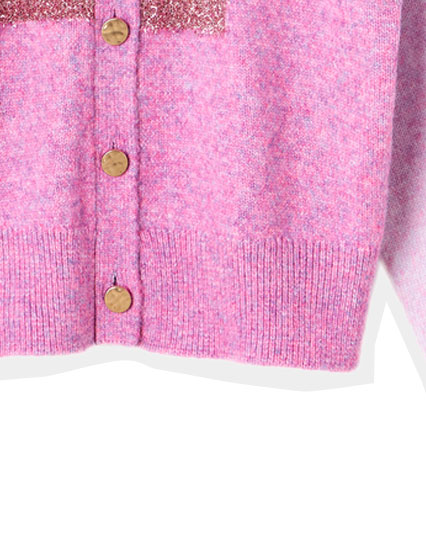 Pink Tinsel Geometric Knitted Cardigan