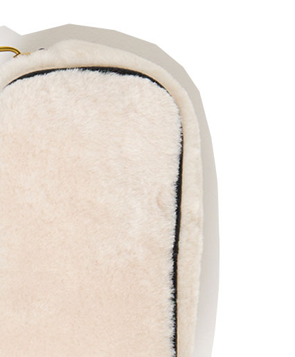 Simen Cream Faux Fur Crossbody Bag Small