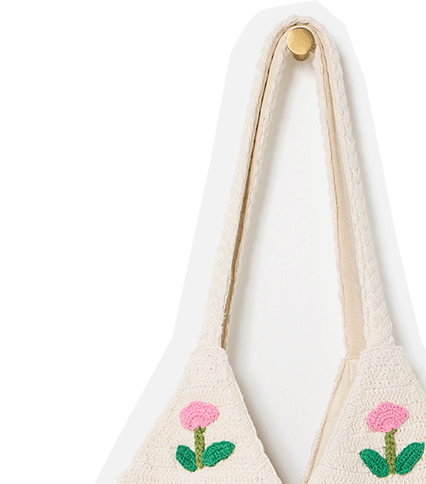 Cream Flower Power Cotton Crochet Tote Bag