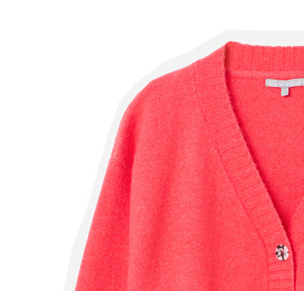 Coral Pink Knitted Cardigan