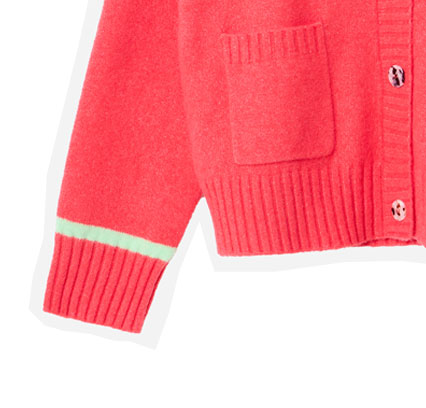 Coral Pink Knitted Cardigan