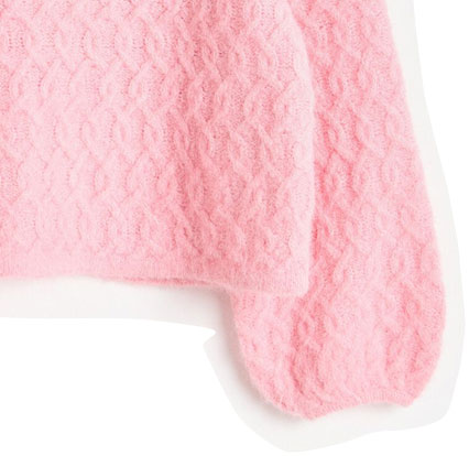 Pink Cable Balloon Sleeve Knitted Jumper