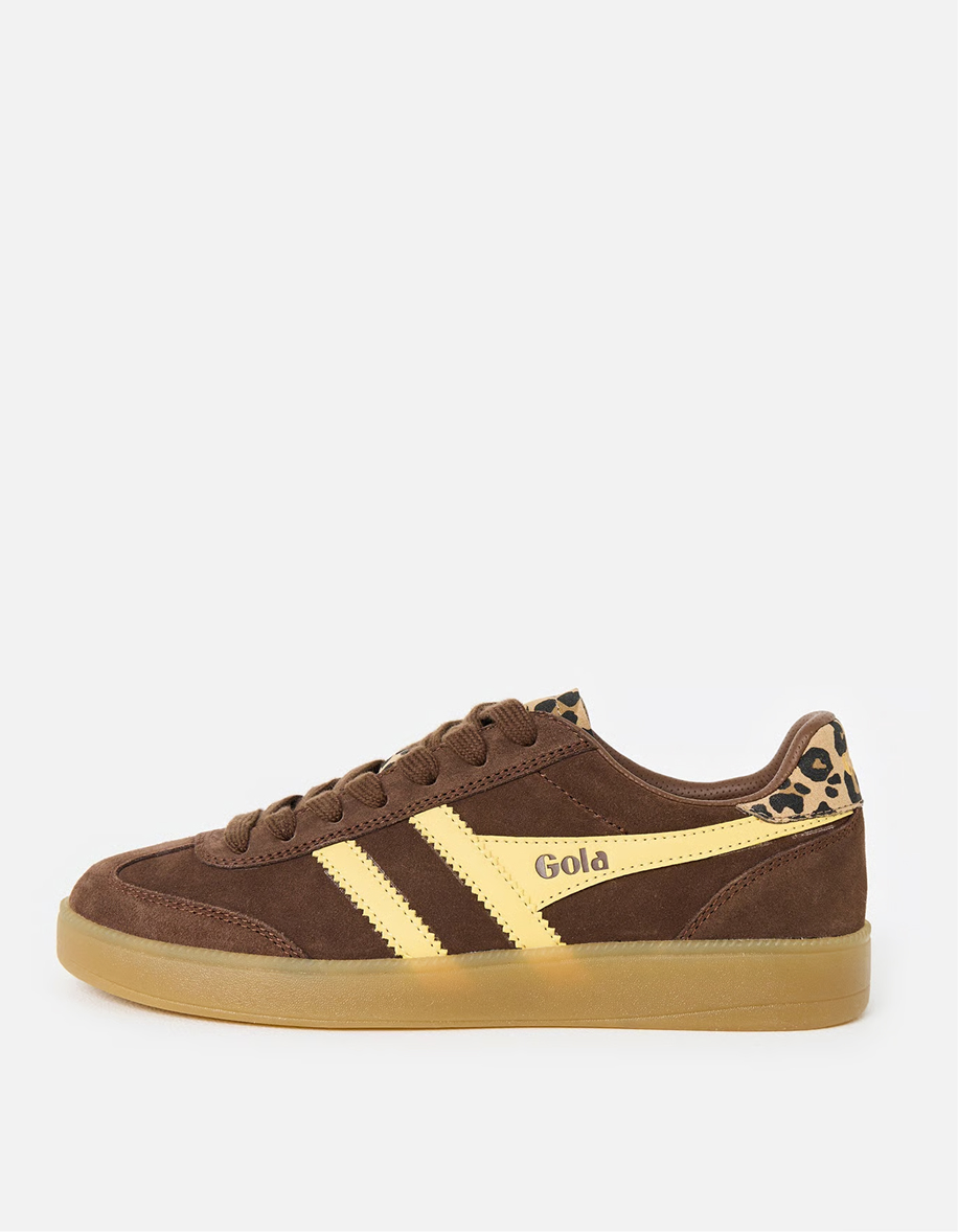 Gola x OB Exclusive Viper Chocolate Brown & Yellow Trainers