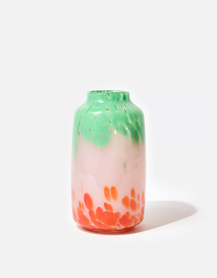 Lennox Green & Orange Glass Vase