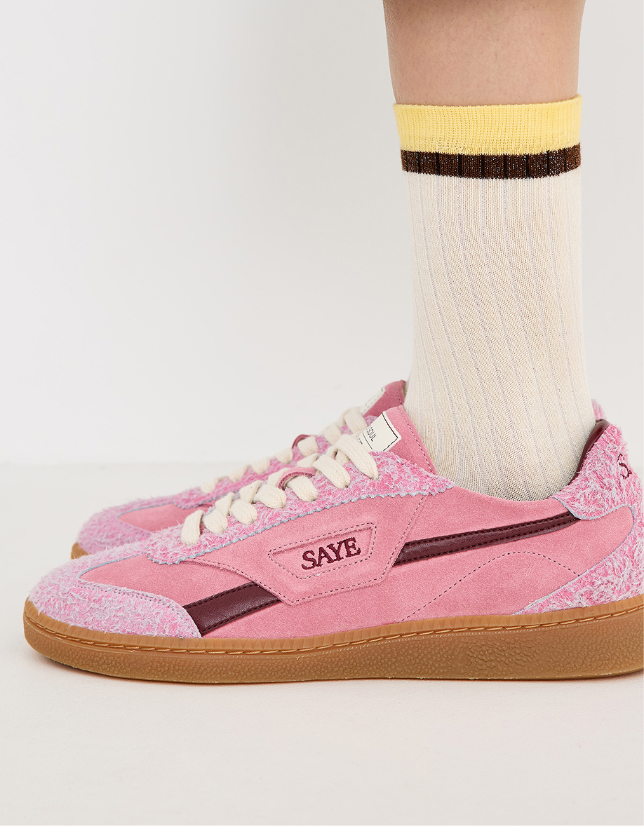 SAYE M70 Soul Pink & Garnet Suede Trainers