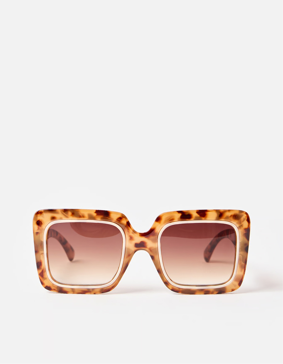 Brown Tort Oversized Square Sunglasses