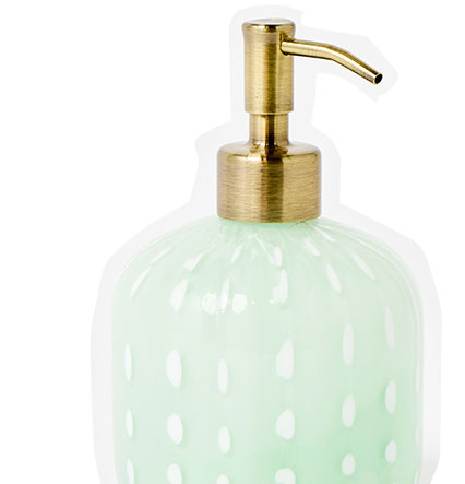 Dotty Green Glass Soap Dispenser