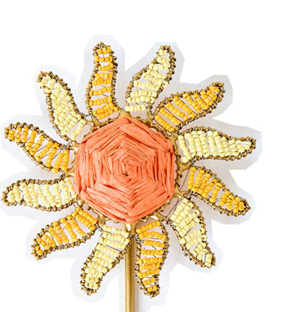 Orange Sun Beaded Storage Hook