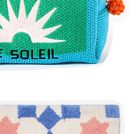 Knitted Le Soleil Fabric Wash Bag